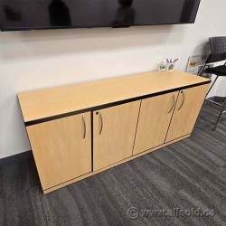 Blonde 4 Door Storage Credenza Cabinet